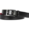 HUGO leren heren riem, zwart