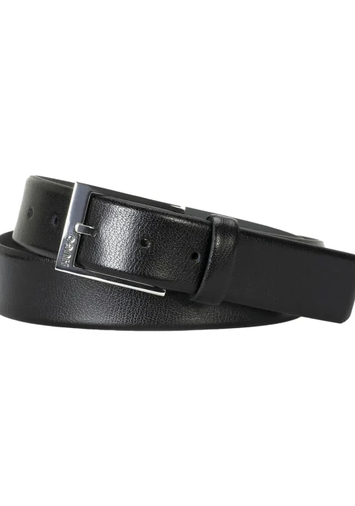 HUGO leren heren riem, zwart