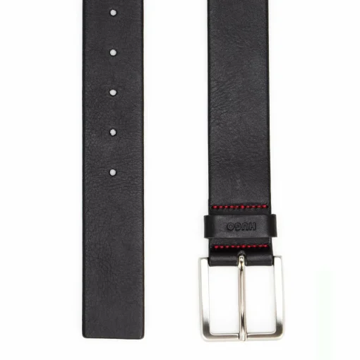 HUGO leren heren riem, zwart