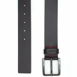 HUGO leren heren riem, zwart