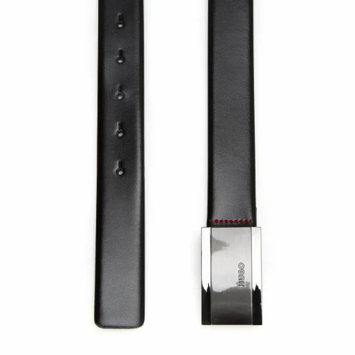 HUGO leren heren riem, zwart