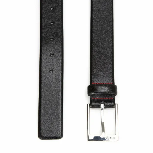 HUGO leren heren riem, zwart