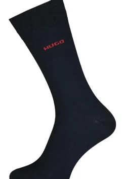 HUGO logo sokken (2-pack), herensokken katoen, donkerblauw