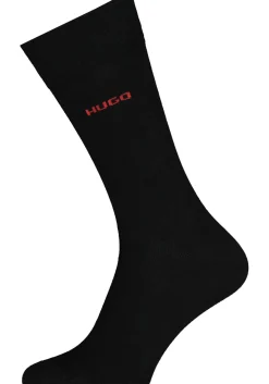 HUGO logo sokken (2-pack), herensokken katoen, zwart