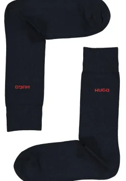 HUGO logo sokken (2-pack), herensokken katoen, donkerblauw