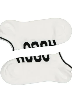 HUGO logo sokken (2-pack), unisex enkelsokken, wit