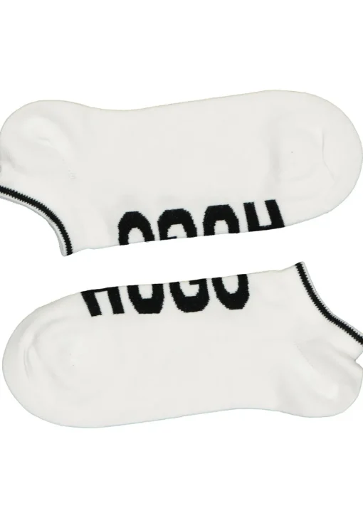 HUGO logo sokken (2-pack), unisex enkelsokken, wit