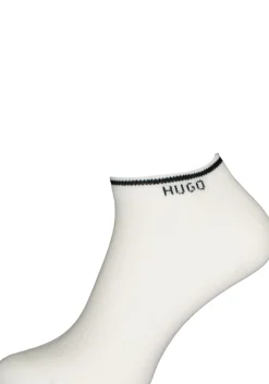 HUGO logo sokken (2-pack), unisex enkelsokken, wit