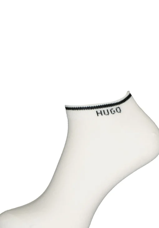 HUGO logo sokken (2-pack), unisex enkelsokken, wit