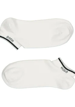 HUGO logo sokken (2-pack), unisex enkelsokken, wit