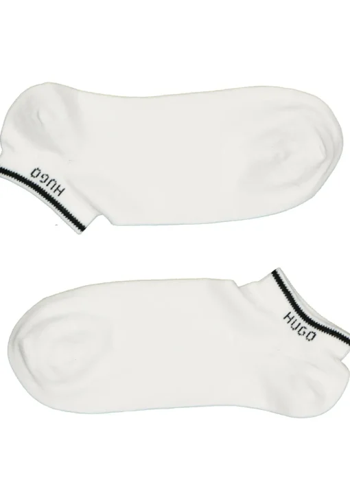 HUGO logo sokken (2-pack), unisex enkelsokken, wit