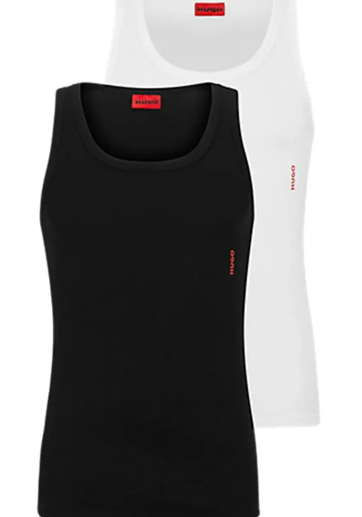 HUGO stretch tanktops slim fit (2-pack), heren singlets O-hals, multicolor (set met verschillende kleuren)