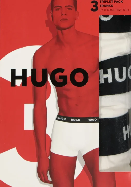 HUGO trunks (3-pack), heren boxers kort, wit