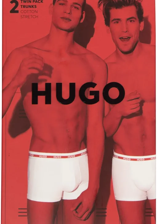 HUGO trunks (2-pack), heren boxers kort, rood, zwart