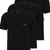 HUGO T-shirts regular fit (3-pack), heren T-shirts O-hals, zwart