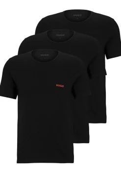 HUGO T-shirts regular fit (3-pack), heren T-shirts O-hals, zwart