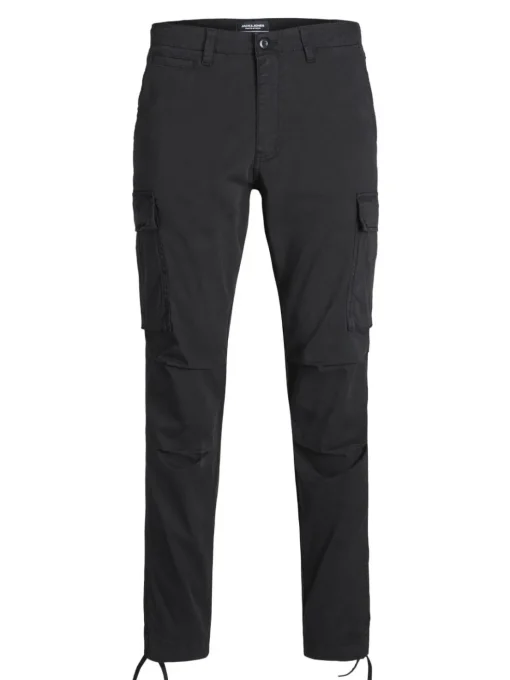 JACK & JONES Ace Tucker Cargoa loose fit, heren cargo broek, zwart