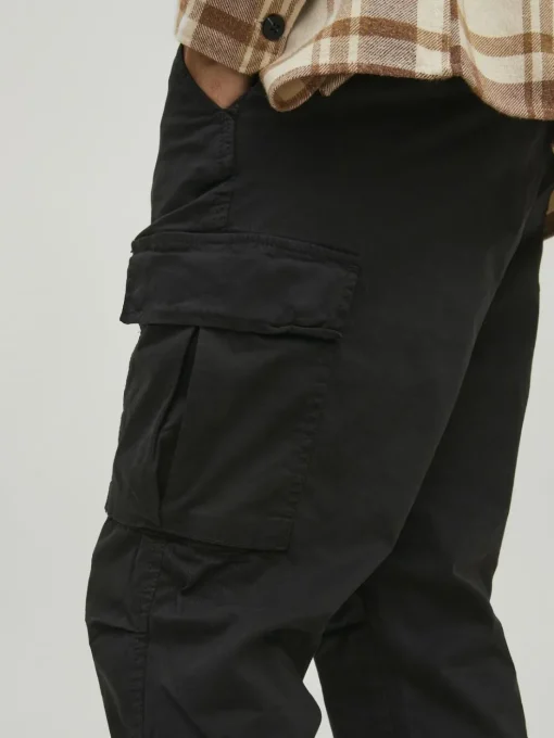 JACK & JONES Ace Tucker Cargoa loose fit, heren cargo broek, zwart