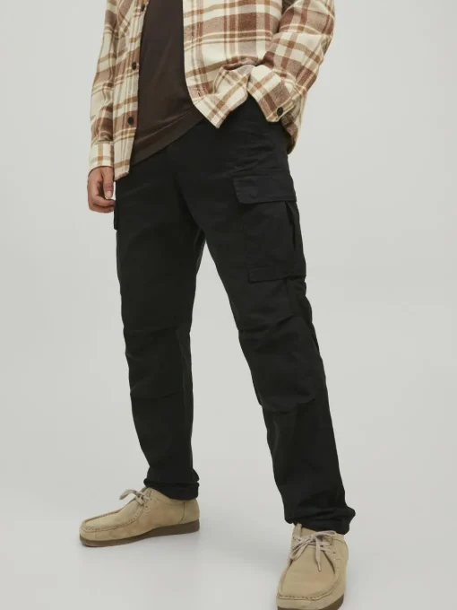 JACK & JONES Ace Tucker Cargoa loose fit, heren cargo broek, zwart