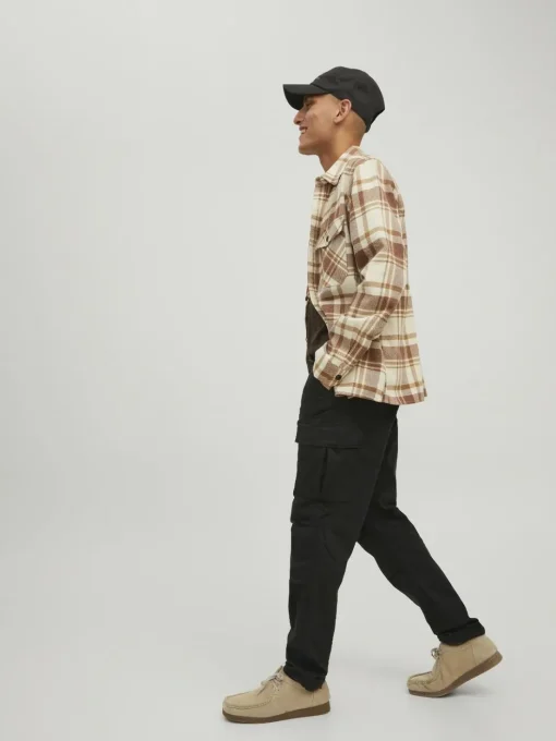 JACK & JONES Ace Tucker Cargoa loose fit, heren cargo broek, zwart