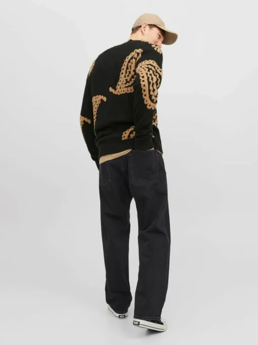 JACK & JONES Alex Original loose fit, heren jeans, zwart denim