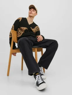 JACK & JONES Alex Original loose fit, heren jeans, zwart denim