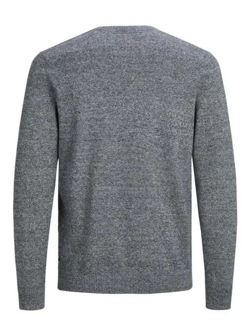 JACK & JONES Basic knit v-neck slim fit, heren pullover katoen met V-hals, blauw samen met offwhite