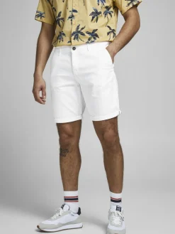 JACK & JONES Bowie Shorts Solid regular fit, heren korte broek, wit