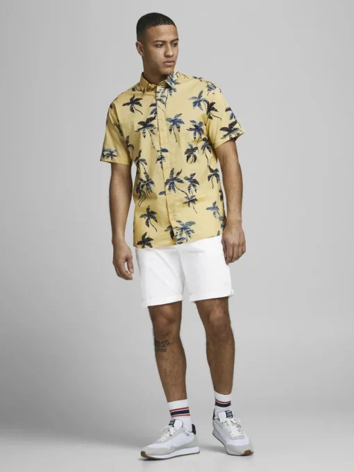 JACK & JONES Bowie Shorts Solid regular fit, heren korte broek, wit