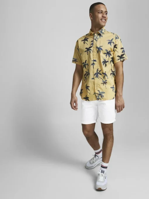 JACK & JONES Bowie Shorts Solid regular fit, heren korte broek, wit