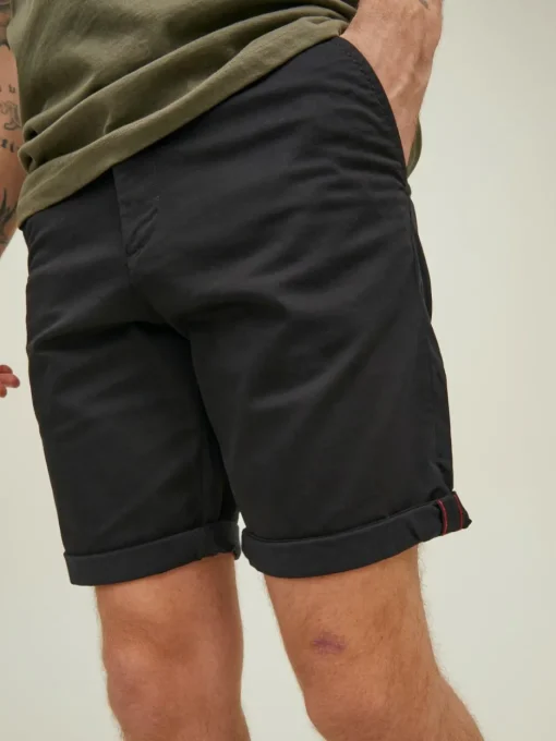 JACK & JONES Bowie Shorts Solid regular fit, heren chino korte broek, zwart