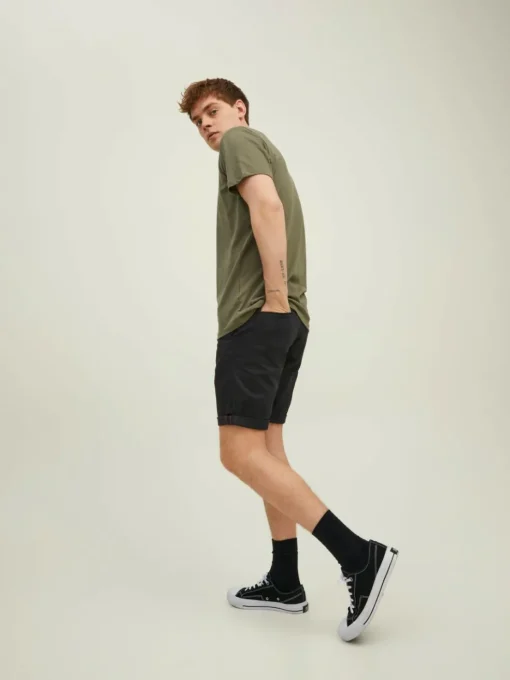 JACK & JONES Bowie Shorts Solid regular fit, heren chino korte broek, zwart