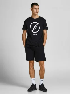 JACK & JONES Bradley Sweat Shorts loose fit, heren joggingbroek kort, zwart