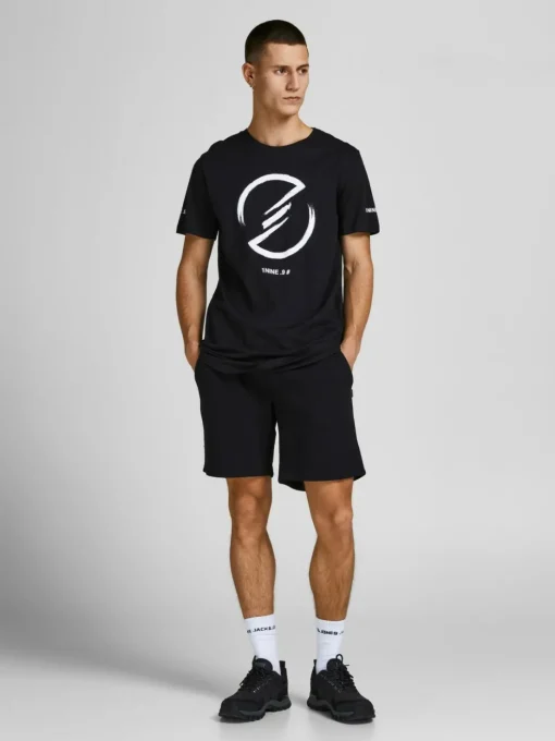 JACK & JONES Bradley Sweat Shorts loose fit, heren joggingbroek kort, zwart