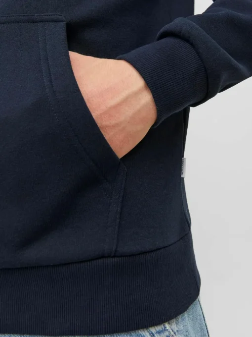 JACK & JONES Bradley sweat hood regular fit, heren hoodie katoenmengsel met capuchon, blauw
