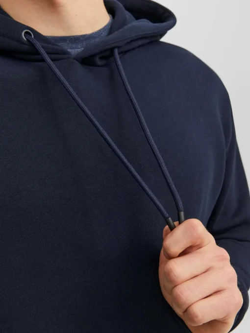 JACK & JONES Bradley sweat hood regular fit, heren hoodie katoenmengsel met capuchon, blauw