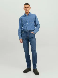 JACK & JONES Clark Evan Jos regular fit, heren jeans, denimblauw