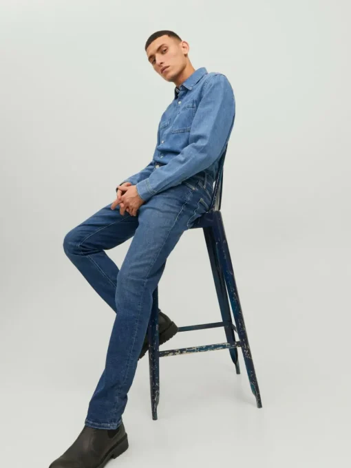 JACK & JONES Clark Evan Jos regular fit, heren jeans, denimblauw