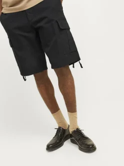JACK & JONES Cole Barkley Cargo Shorts loose fit, heren cargo korte broek, zwart