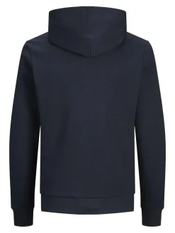 JACK & JONES Corp logo sweat hood regular fit, heren hoodie katoenmengsel met capuchon, blauw grote print