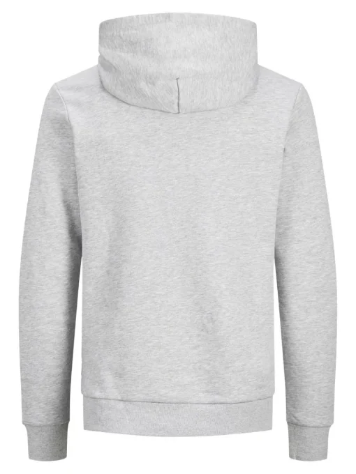 JACK & JONES Corp logo sweat hood regular fit, heren hoodie katoenmengsel met capuchon, lichtgrijs melange grote print