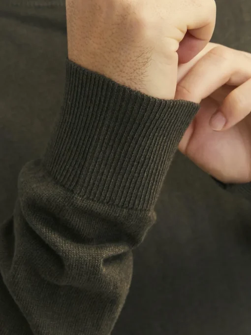 JACK & JONES Emil knit roll neck slim fit, heren pullover viscosemengsel met col, groen melange