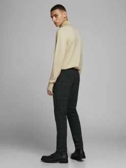 JACK & JONES Emil knit roll neck slim fit, heren pullover viscosemengsel met col, beige melange