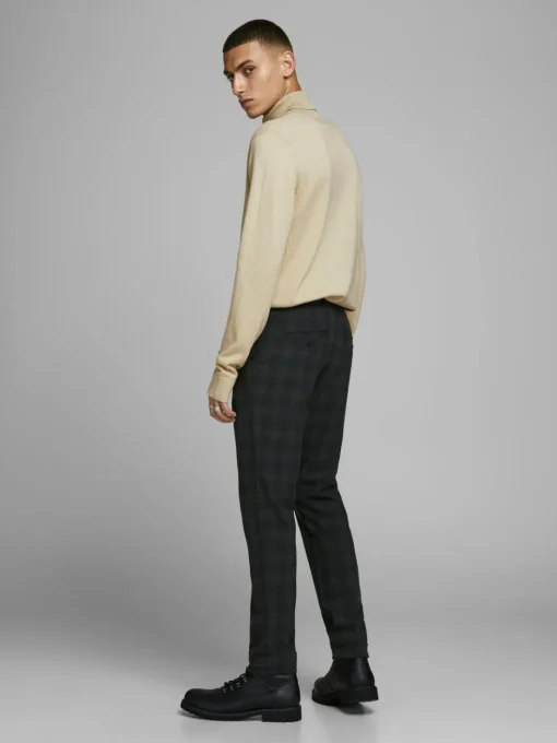 JACK & JONES Emil knit roll neck slim fit, heren pullover viscosemengsel met col, beige melange