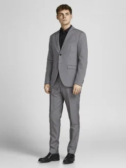 JACK & JONES Franco Trouser slim fit, heren pantalon, lichtgrijs melange