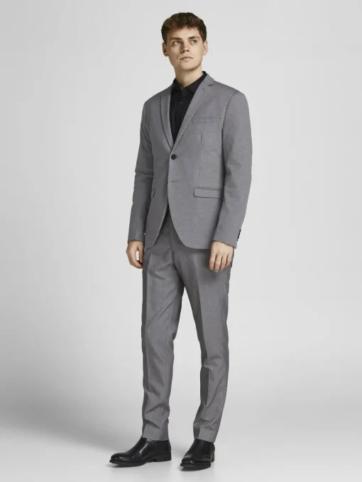 JACK & JONES Franco Trouser slim fit, heren pantalon, lichtgrijs melange