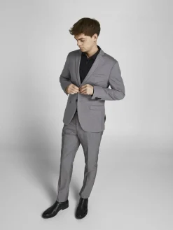 JACK & JONES Franco Trouser slim fit, heren pantalon, lichtgrijs melange
