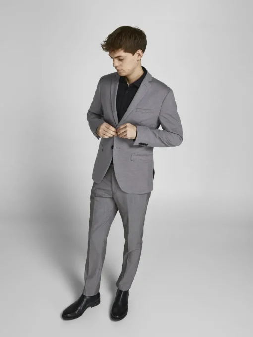 JACK & JONES Franco Trouser slim fit, heren pantalon, lichtgrijs melange