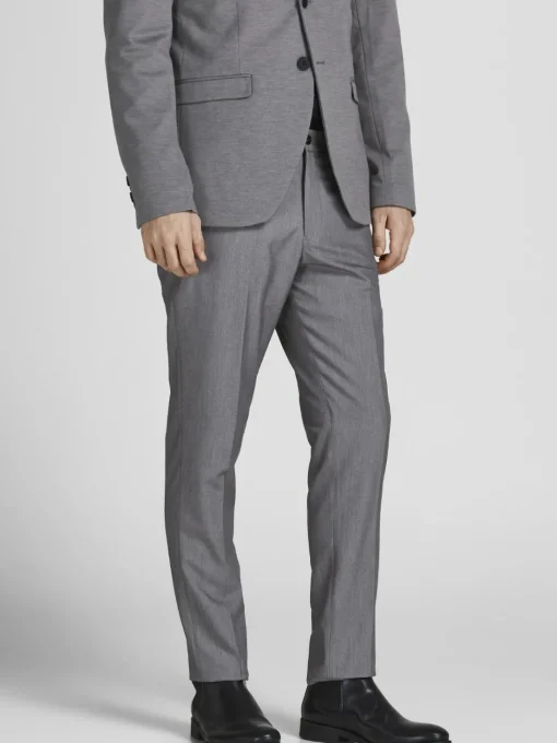 JACK & JONES Franco Trouser slim fit, heren pantalon, lichtgrijs melange