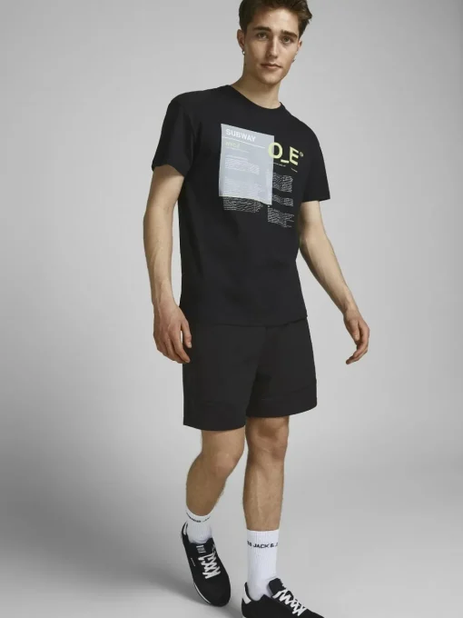 JACK & JONES Gordon Air Sweat Shorts regular fit, heren joggingbroek kort, zwart